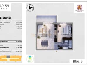 Apartament de vanzare tip studio, balcon generos, Rond Metro Berceni — miniatura 6