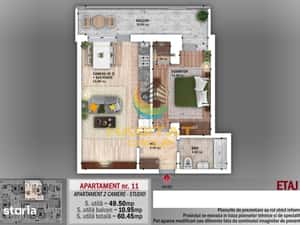 N. Grigorescu 2 camere semidecomandat 51 mp + terasa 10 mp — miniatura 4