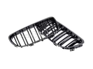 Set grile duble M BMW Seria 3 E90 / E91 LCI FL Facelift, Negru lucios — miniatura 2