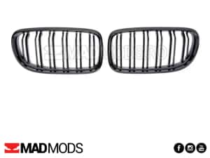 Set grile duble M BMW Seria 3 E90 / E91 LCI FL Facelift, Negru lucios — miniatura 3