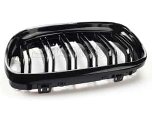 Set grile duble M BMW Seria 3 E90 / E91 LCI FL Facelift, Negru lucios — miniatura 4
