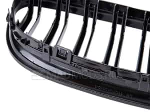 Set grile duble M BMW Seria 3 E90 / E91 LCI FL Facelift, Negru lucios — miniatura 8