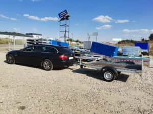 Remorca Dublu Ax Repo 750 KG Auto Atv Apicola Tandem Platforma Peridoc — miniatura 7