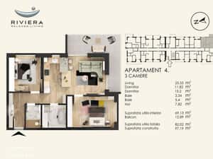 Apartament cu 3 camere - RIVIERA Oradea — miniatura 3