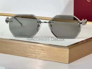 Ochelari de Soare Cartier CT0885S Noi Full Box [Verificare Colet] Silver Photochromic Lens — miniatura 9