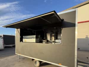 Rulota Comerciala 4m Premium Echipata Complet Fast Food Grill Shaorma Kebab In Stoc — miniatura 9