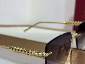 Ochelari de Soare Cartier CT0545S Polarised Noi Full Box [Verificare Colet] Gold — miniatura 4