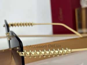 Ochelari de Soare Cartier CT0545S Polarised Noi Full Box [Verificare Colet] Gold — miniatura 6