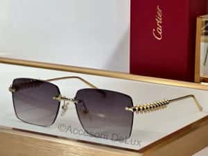 Ochelari de Soare Cartier CT0545S Polarised Noi Full Box [Verificare Colet] Gold — miniatura 10