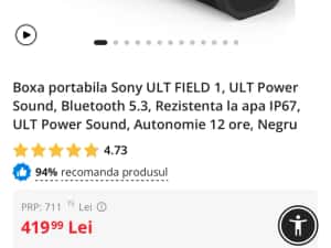 Boxa portabila Sony ULT FIELD 1, sigilata, transport inclus — miniatura 3