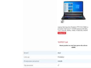 Laptop gaming  Acer Predator intel core i7 ,video 8 GB RTX 2070 ,nou — miniatura 3