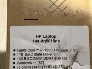 HP 14s-dq5001nq cu procesor Intel® Core™ i7-1255U — miniatura 5