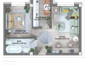 APARTAMENT CU 2 CAMERE - LOC DE PARCARE INTABULAT — miniatura 1