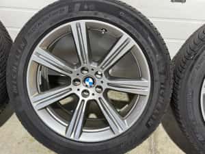 jante bmw x5 g5, x6 g6, originale, 20 inch, anvelope iarna michelin, senzori presiune originali — miniatura 4