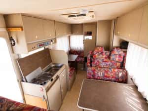 Autorulotă FIAT 1.9 Turbo Diesel + Cort Exterior inchis - 98000 KM !! -Clima Stationare ( KIT SOLAR Curent - Boiler Apa Calda-Incalzire-Rezervor Apa — miniatura 6
