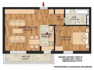 COMISION 0% - Apartament 2 camere, 53 mp, Tractorul, zona Coresi Mall — miniatura 4