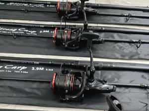 SET 4 Lansete 3,90metri PRO FL Strong Carp 3.5lbs 2segmente + 4 Mulinete EastShark S CARP 8000 6+1RULMENTI NEW 2026 — miniatura 2
