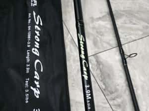 SET 4 Lansete 3,90metri PRO FL Strong Carp 3.5lbs 2segmente + 4 Mulinete EastShark S CARP 8000 6+1RULMENTI NEW 2026 — miniatura 5