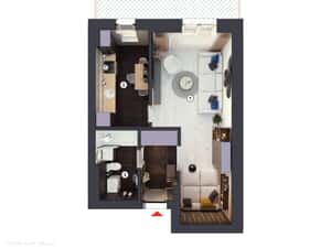 HILS Titanium Garsoniera tip 1D cu grădină