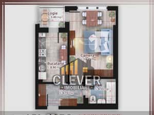 Garsonieră decomandata -12 min Metrou Teclu,  zona Pallady