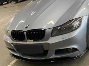 Prelungire lip spoiler bara fata BMW Seria 3 E90/E91 Facelift Negru — miniatura 2