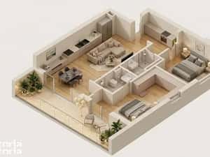 Apartament 3 camere cu balcon de 17 mp, KronenPark Pipera — miniatura 2