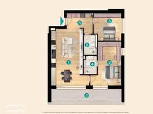 Apartament 3 camere cu balcon de 17 mp, KronenPark Pipera — miniatura 3