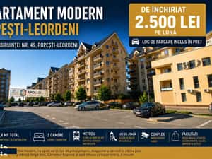 DE ÎNCHIRIAT – Apartament 2 camere Parcare inclusă 15 min. de metrou