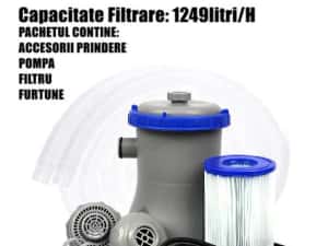 Pompa Filtrare Apa Piscina Intex Bestway Sistem Curatit 1249 L/ora + Filtru + Furtune + LIVRARE GRATUITA
