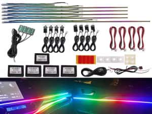 Kit Lumini Ambientale Auto Dinamice 18 în 1 – Symphony Edition, Acrilic RGB, Control Bluetooth & Sincronizare Muzicală — miniatura 2
