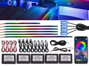 Kit Lumini Ambientale Auto Dinamice 18 în 1 – Symphony Edition, Acrilic RGB, Control Bluetooth & Sincronizare Muzicală — miniatura 3