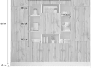 Biblioteca cu fronturi alb lucios 177/40/181 inaltime — miniatura 5