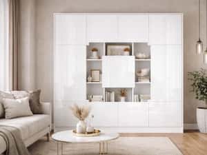 Biblioteca cu fronturi alb lucios 177/40/181 inaltime — miniatura 7