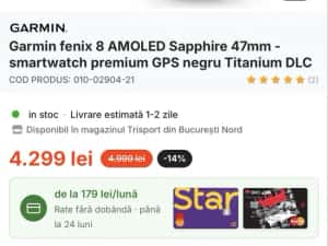 Garmin Fenix 8 AMOLED Sapphire 47mm - Garanție + Curea NOUĂ — miniatura 7