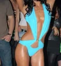 Costum de baie intreg monokini VERSACE import Italia turcuaz M 750 RON — miniatura 3