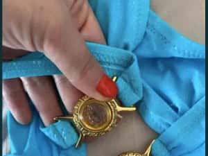 Costum de baie intreg monokini VERSACE import Italia turcuaz M 750 RON — miniatura 5