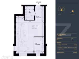 Apartament cu 1 camera, Smart Home, 44.5 mp - Complex Rezidential Nou — miniatura 3