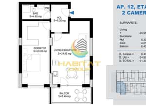 Pallady 2 camere tip studio 61 mp la 15 min. metrou N.Teclu — miniatura 4