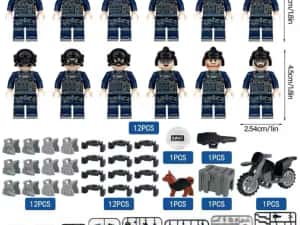 Set 12 figurine tip Lego SWATT cu accesorii — miniatura 4