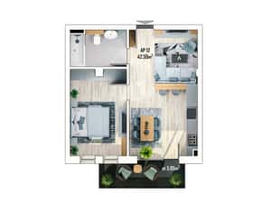 Apartament 2 camere — miniatura 2