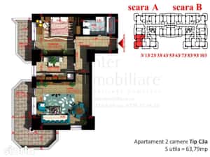 Apartament  2 camere Copou , 65 metri, etaj 6 Cod:162255 — miniatura 4