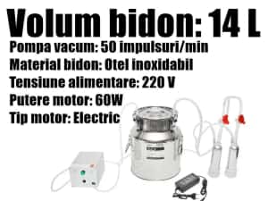 Aparat Muls Mulgatoare 1 Post Bidon Inox 14 Litri Capre Oi