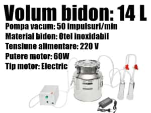 Aparat Muls Mulgatoare 1 Post Bidon Inox 14 Litri Capre Oi — miniatura 7