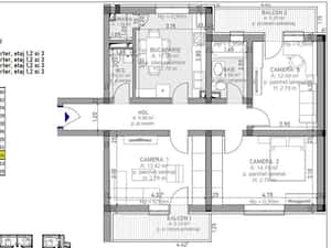 AP 3 camere, 2 balcoane, bucatarie separata si cămară, incalz pardos — miniatura 5