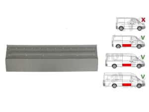 Segment reparatie panou usa Mercedes Sprinter, 07.2018, Vw Crafter, 12.2017, model: ampatament 3665 mm, ampatament 4325 mm, montare stanga, inferior;