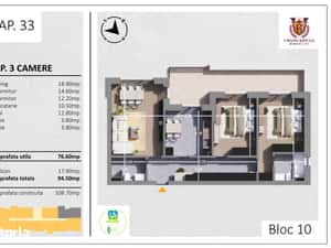 Apartament ideal pentru familie – 3 camere, balcon amplu de 17.9 mp — miniatura 6