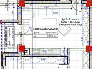 Apartament 2 camere open space, 62 mp, zona Damila.