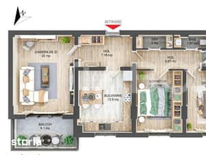 Apartament decomandat 3 camere 2 bai 83 mpu 2 balcoane Sibiu Rahovei — miniatura 6