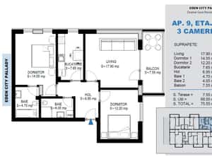 Apartament 3 camere,decomandat, Pallady-Drumul Gura Racului nr. 41 — miniatura 6
