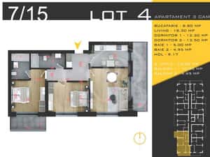 3 camere decomandat Titan Pallady  Metrou Nicolae Teclu — miniatura 3